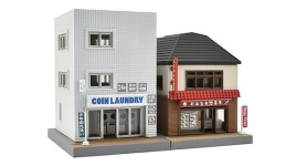 Tomytec X330981 - N - Gebäude-Set B3 Waschsalon und Feinkostladen